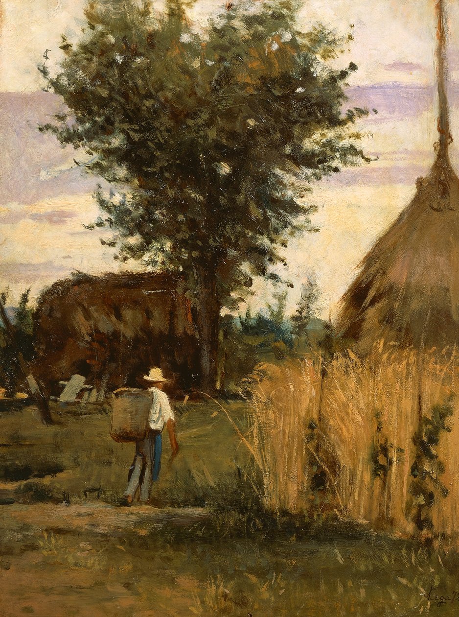 Barnyard, af Silvestro Lega af Silvestro Lega
