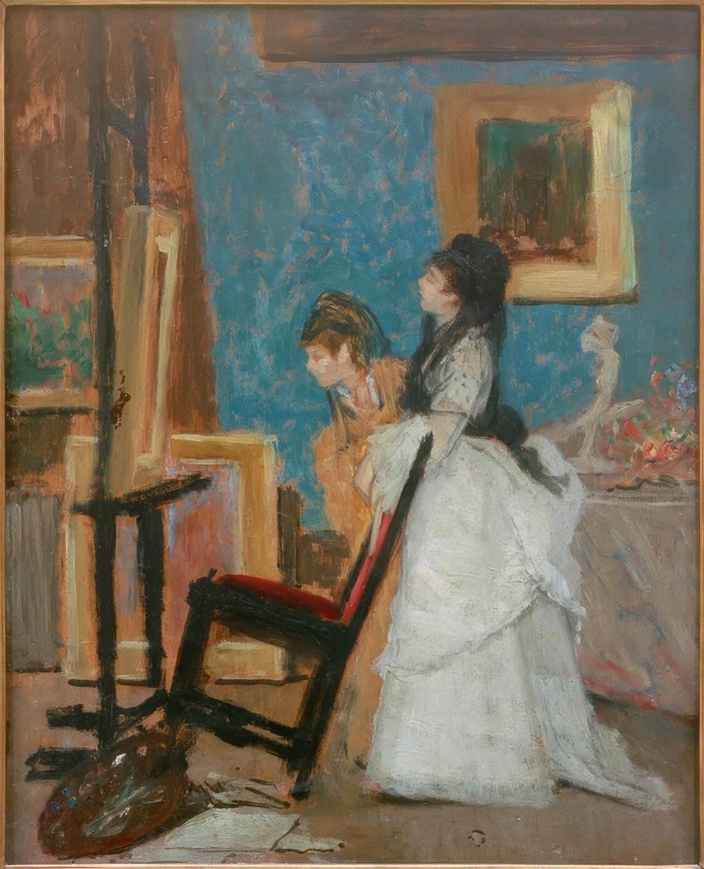 Besøg i studiet af Silvestro Lega