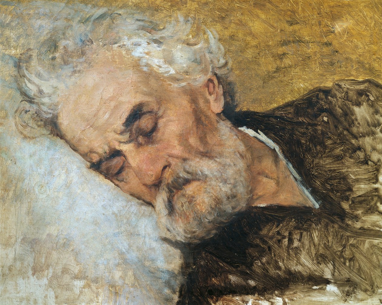 Giuseppe Mazzini døende, af Silvestro Lega (1826-1895) af Silvestro Lega