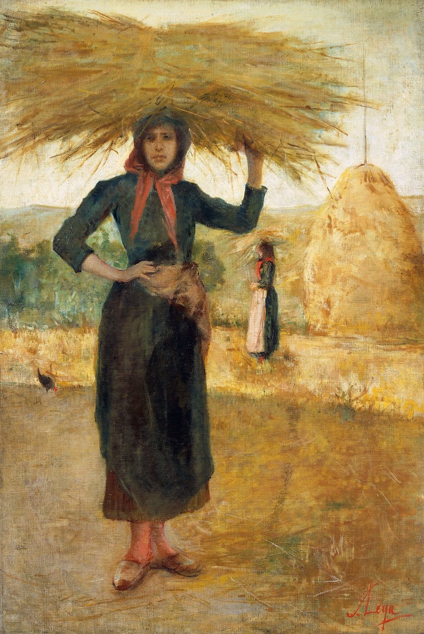 Hømagere, ca. 1890, af Silvestro Lega (1826-1895), olie på lærred af Silvestro Lega
