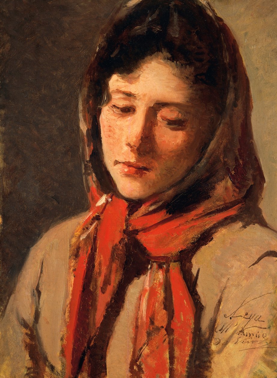Bondepige (skurkagtig kvinde), af Silvestro Lega (1826-1895) af Silvestro Lega