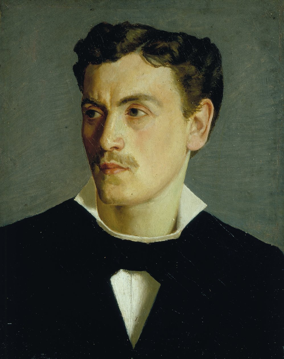 Portræt af en ung mand, ca. 1855 (olie på lærred) af Silvestro Lega