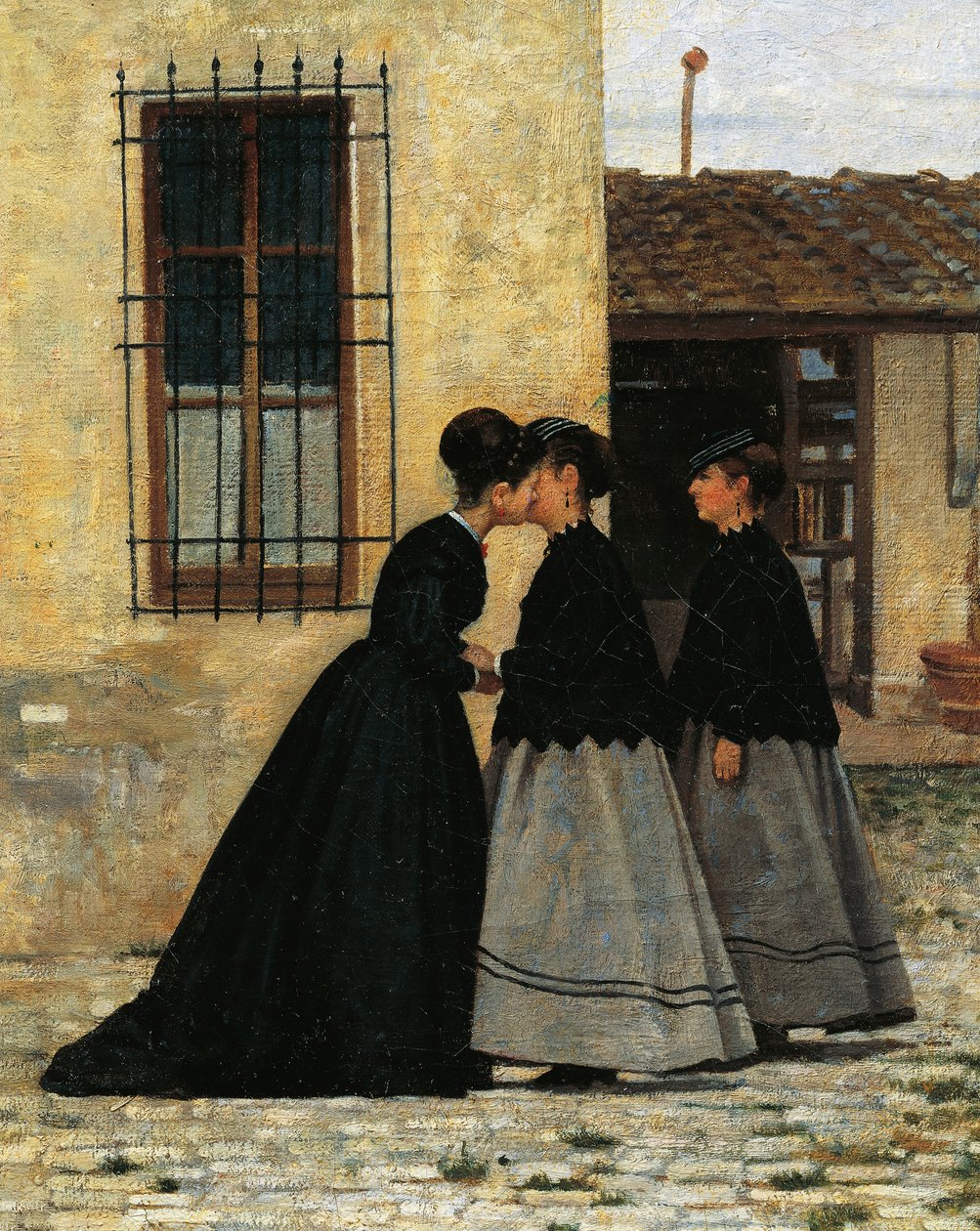 Besøget af Silvestro Lega, detaljer af Silvestro Lega
