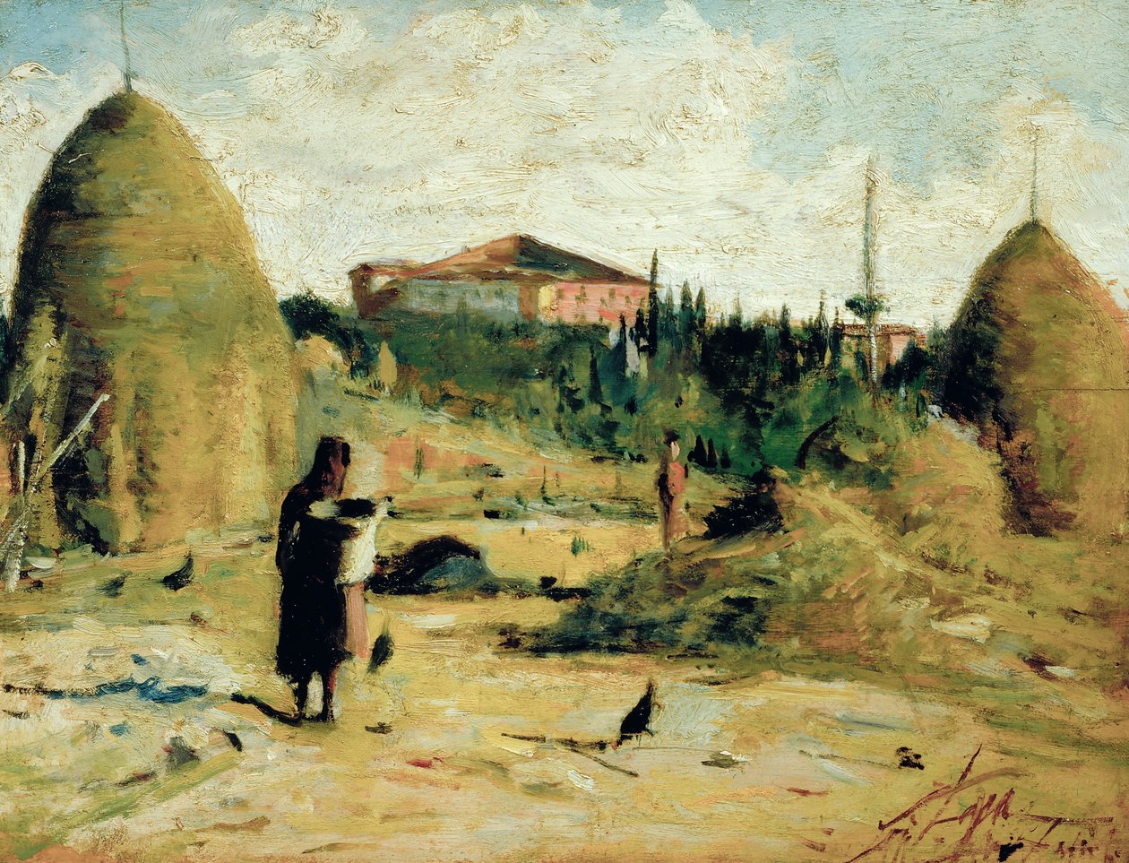 Villa Bandini al Gabbro, ca. 1889-90 (olie på plade) af Silvestro Lega