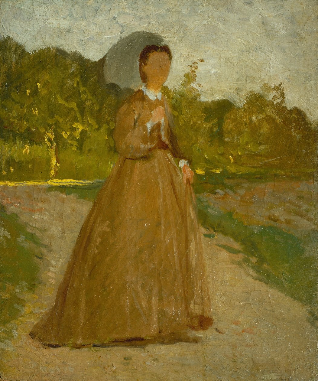 Kvinde i haven, ca. 1864 (olie på lærred) af Silvestro Lega