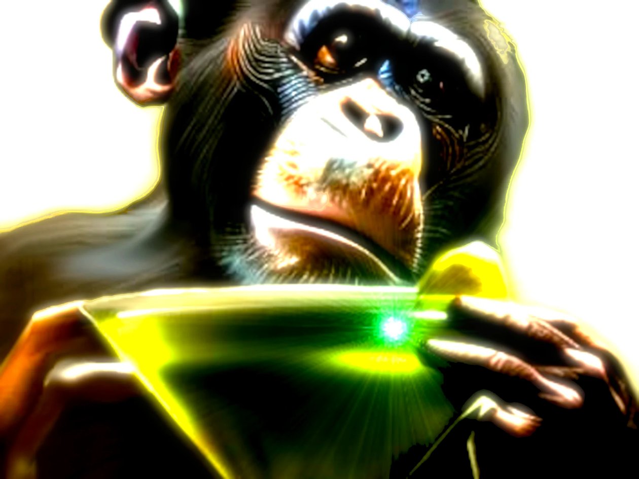 Aben drikker absint - "Enlightened monkey: absinthe reveries" af Silvia Martini
