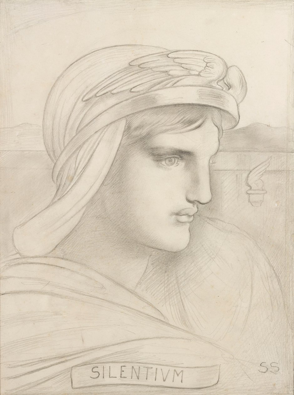 stilhed (blyant) af Simeon Solomon