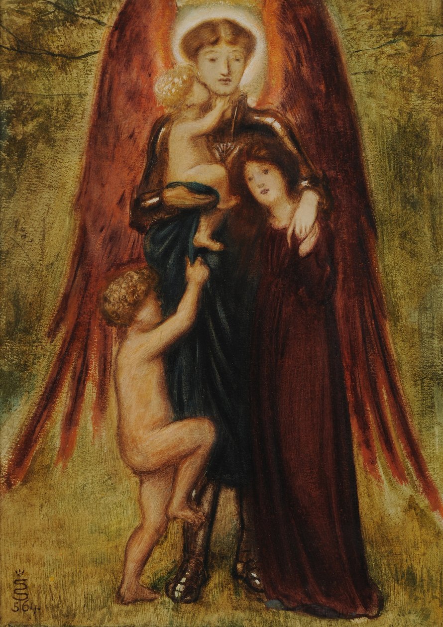St Michael of Good Children, 1864 (wc på papir) af Simeon Solomon