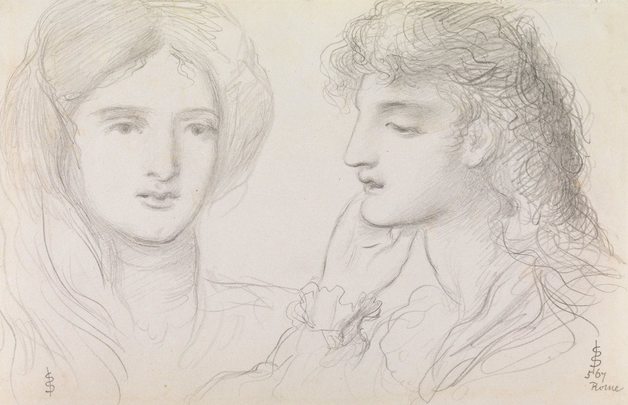 Studier af en pige, 1867 af Simeon Solomon