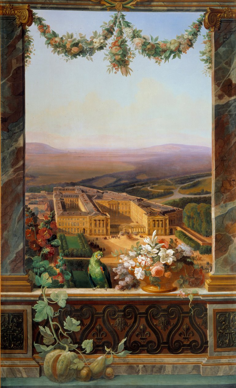 Udsigt over slottet i Compiegne Maleri af Simeon Fort (1793-1861) Fontainebleau-slotsmuseum fra det 19. århundrede af Simeon Fort