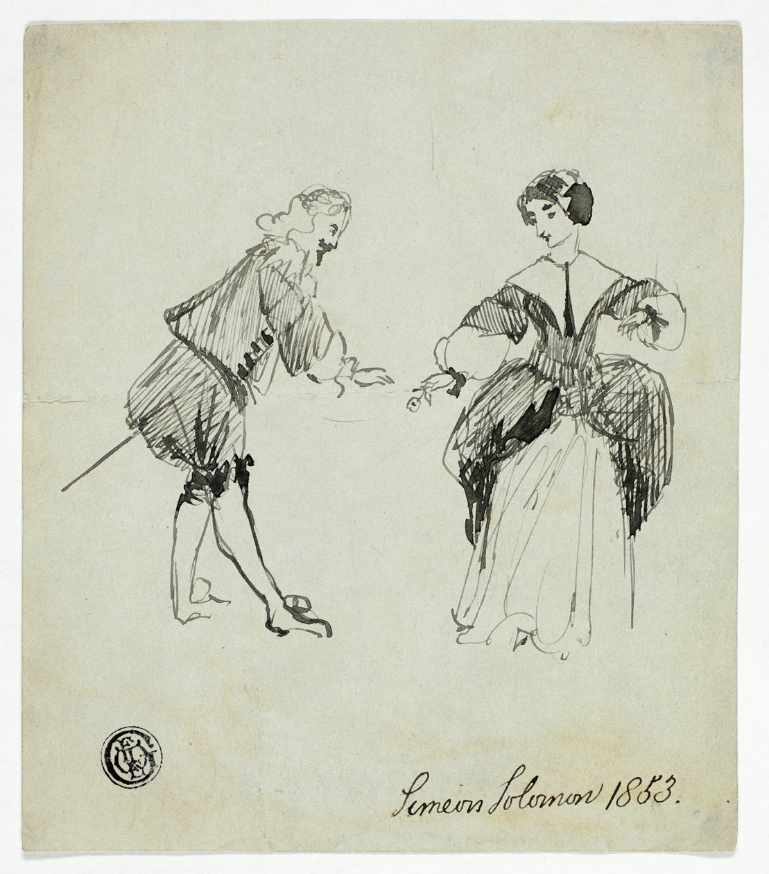 Cavalier og Lady af Simeon Solomon