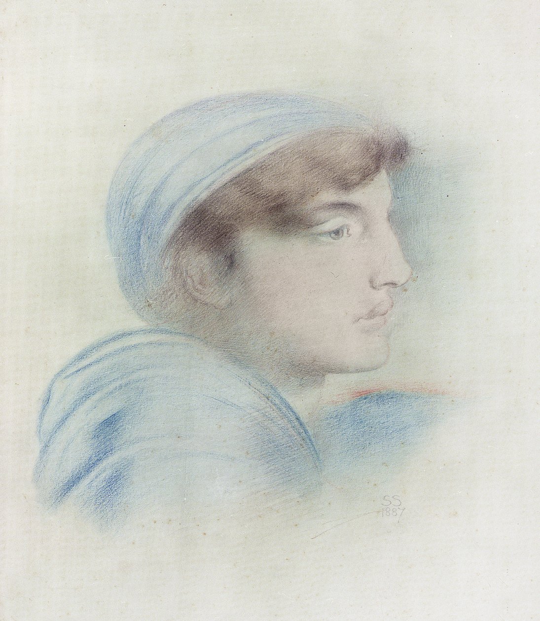 Figurstudie i profil af Simeon Solomon
