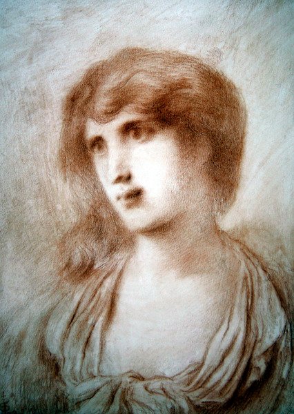 Hovedet af en pige af Simeon Solomon