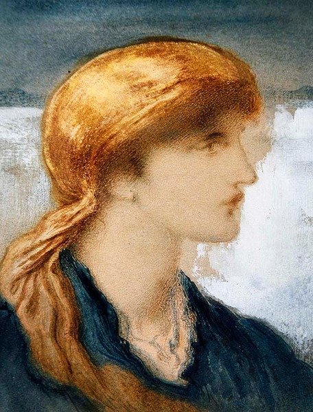 Hoved af en pige af Simeon Solomon