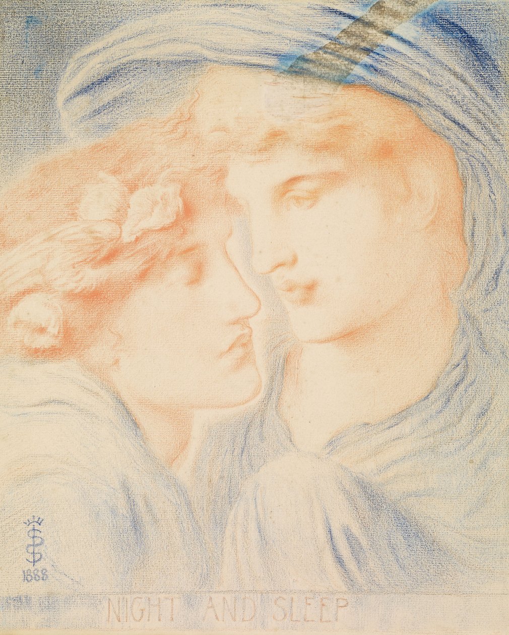 Nat og søvn, 1888 af Simeon Solomon