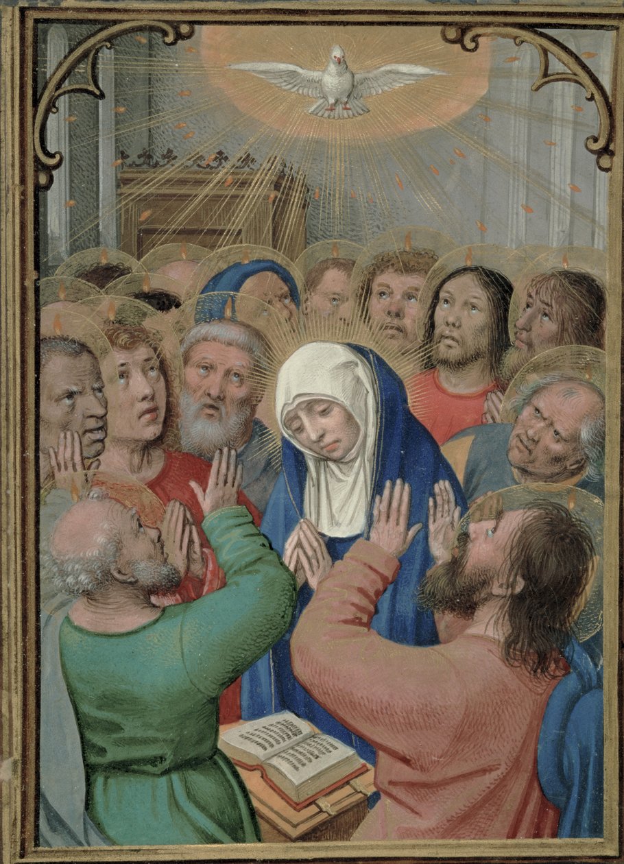 1,99 fol.42v pinsedag, c.1530 af Simon Bening