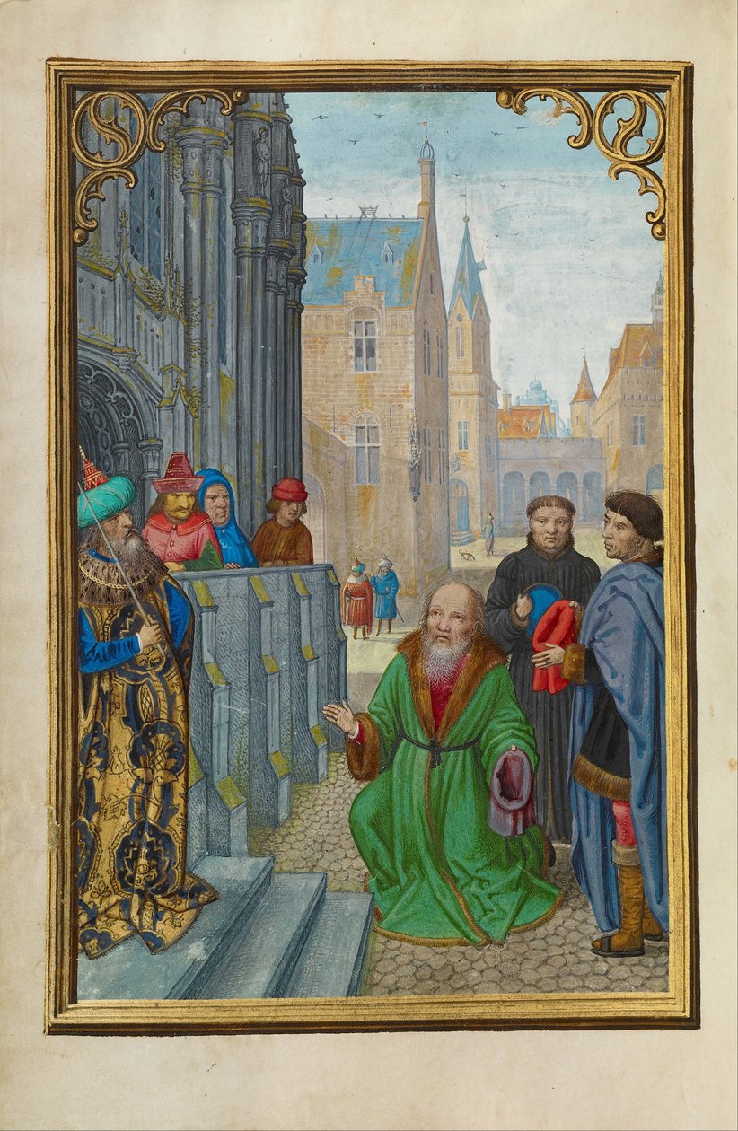 Joseph af Arimathea før Pilatus af Simon Bening