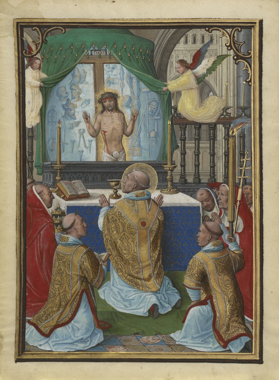Saint Gregory-messen, miniature fra München-Montserrat-timerne af Simon Bening
