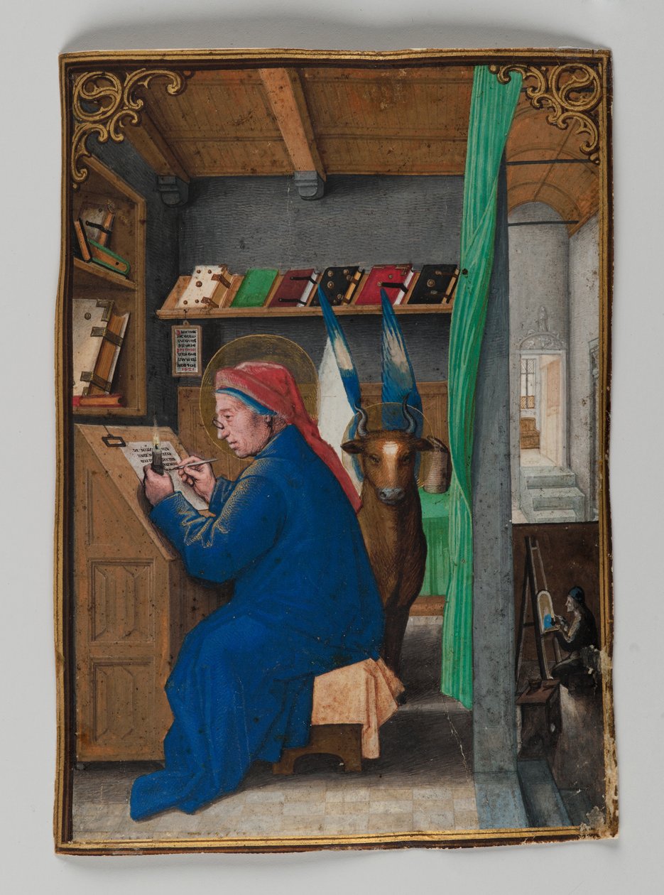 St. Luke skriver i krone, 1521 (tempera på pergament) af Simon Bening