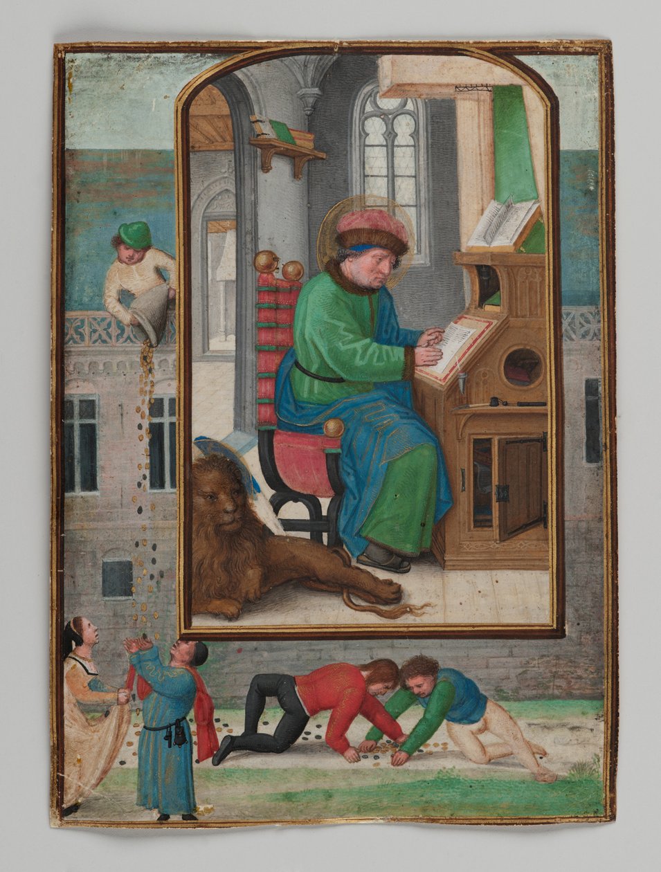 St. Mark Writing, 1521 (tempera på pergament) af Simon Bening