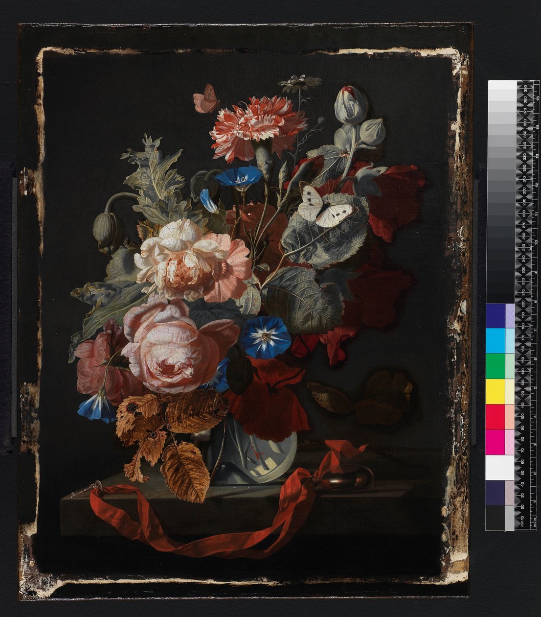 Vase med blomster, 1669 af Simon Peeterz Verelst