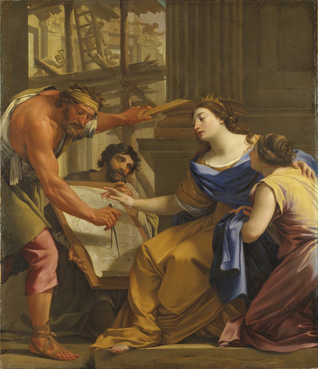 Artemisia bygger mausoleet, ca. 1640 af Simon Vouet