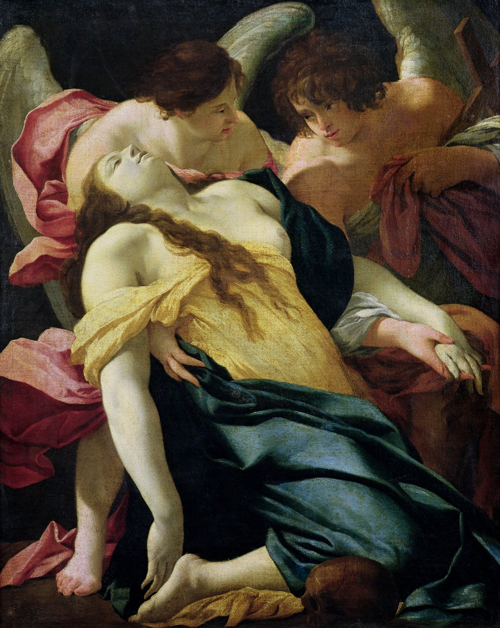 Maria Magdalene båret af engle af Simon Vouet