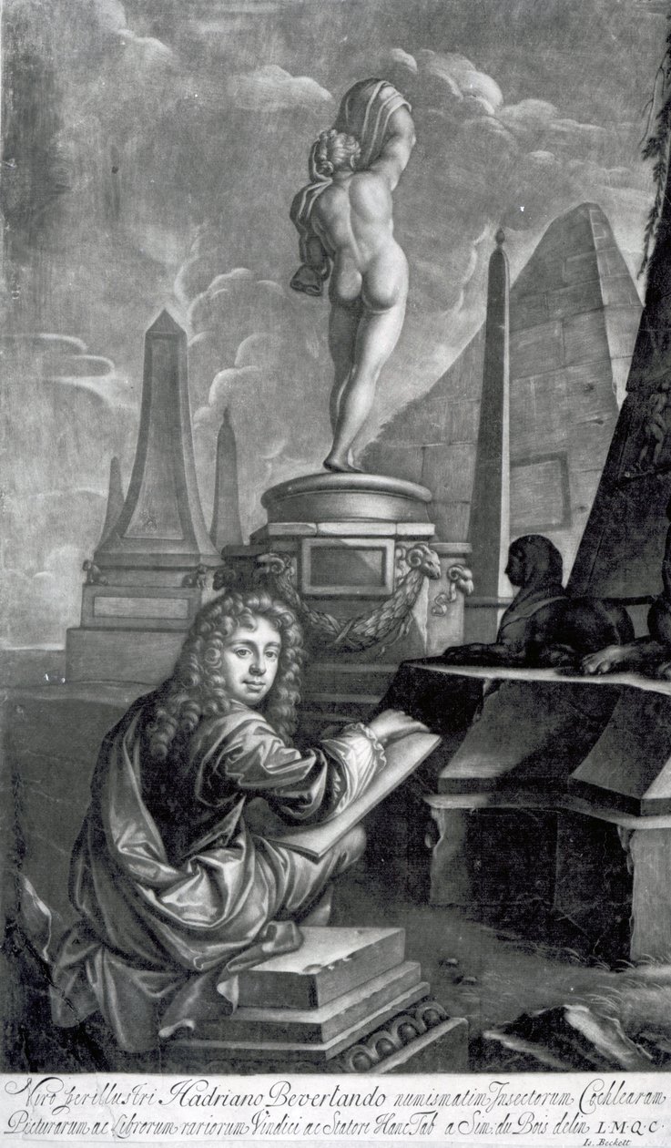 Adrian Beverland, graveret af Isaac Beckett af Simon (after) Du Bois