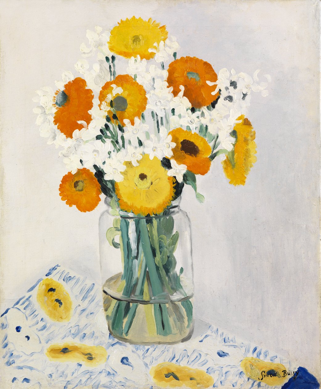 Blomster i en vase (olie på lærred) af Simon Albert Bussy