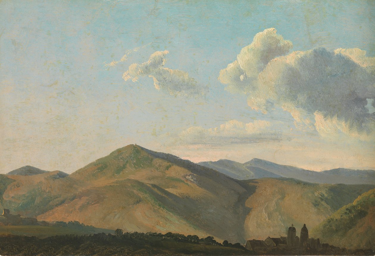 Bjerglandskab ved Vicovaro, ca. 1786-97. af Simon Alexandre Clément Denis
