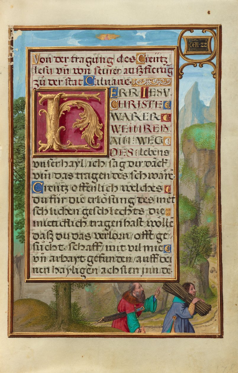 Rand mit Abraham und Isaak af Simon Bening