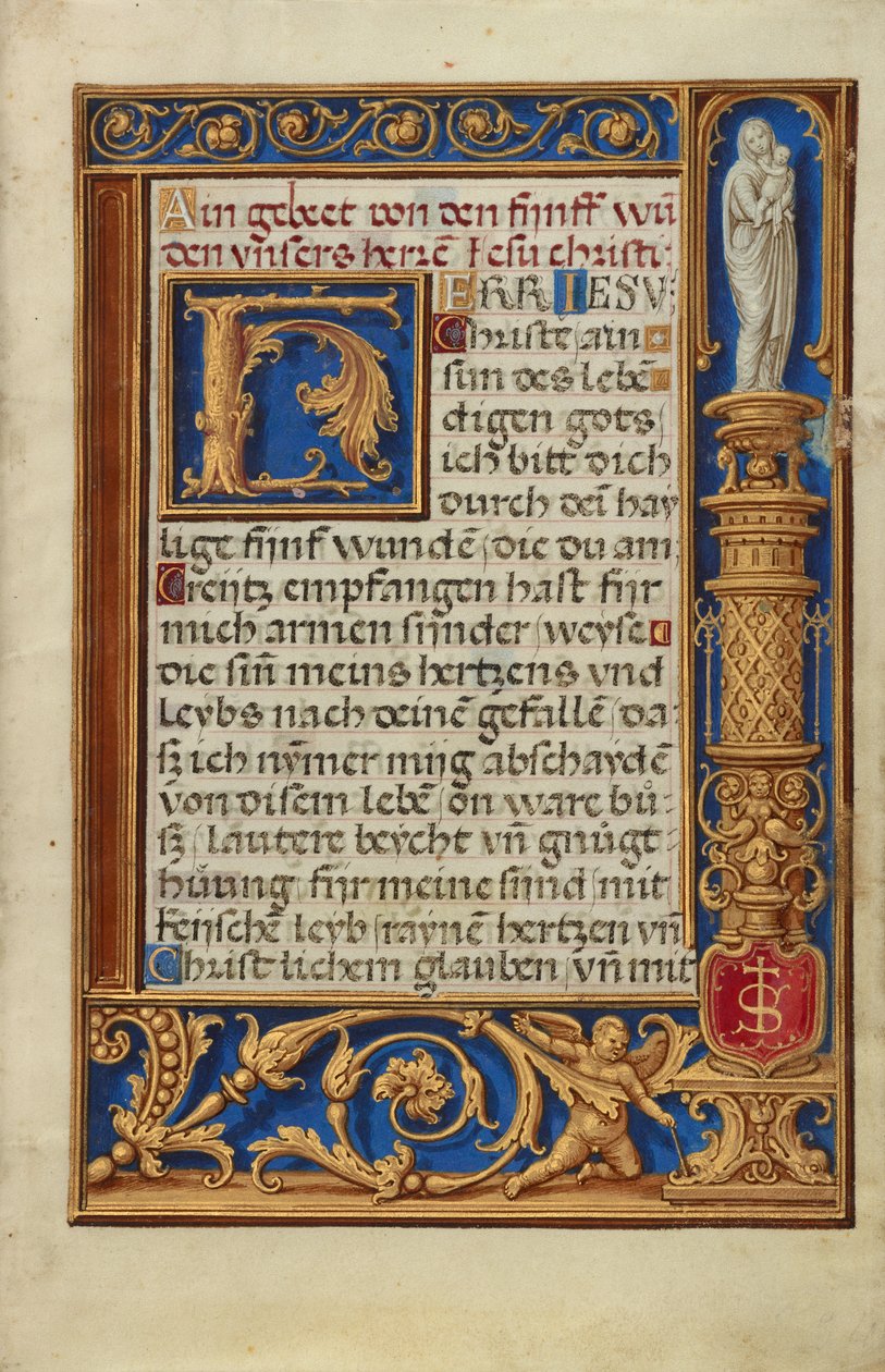 Geschmückte Textseite af Simon Bening