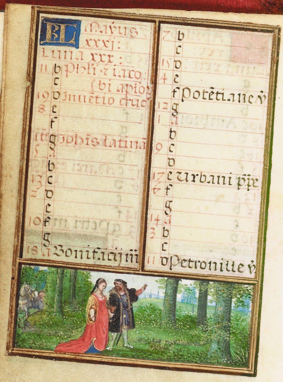 Folio fra en miniaturebog med timer, brug af Rom, Brugge af Simon Bening