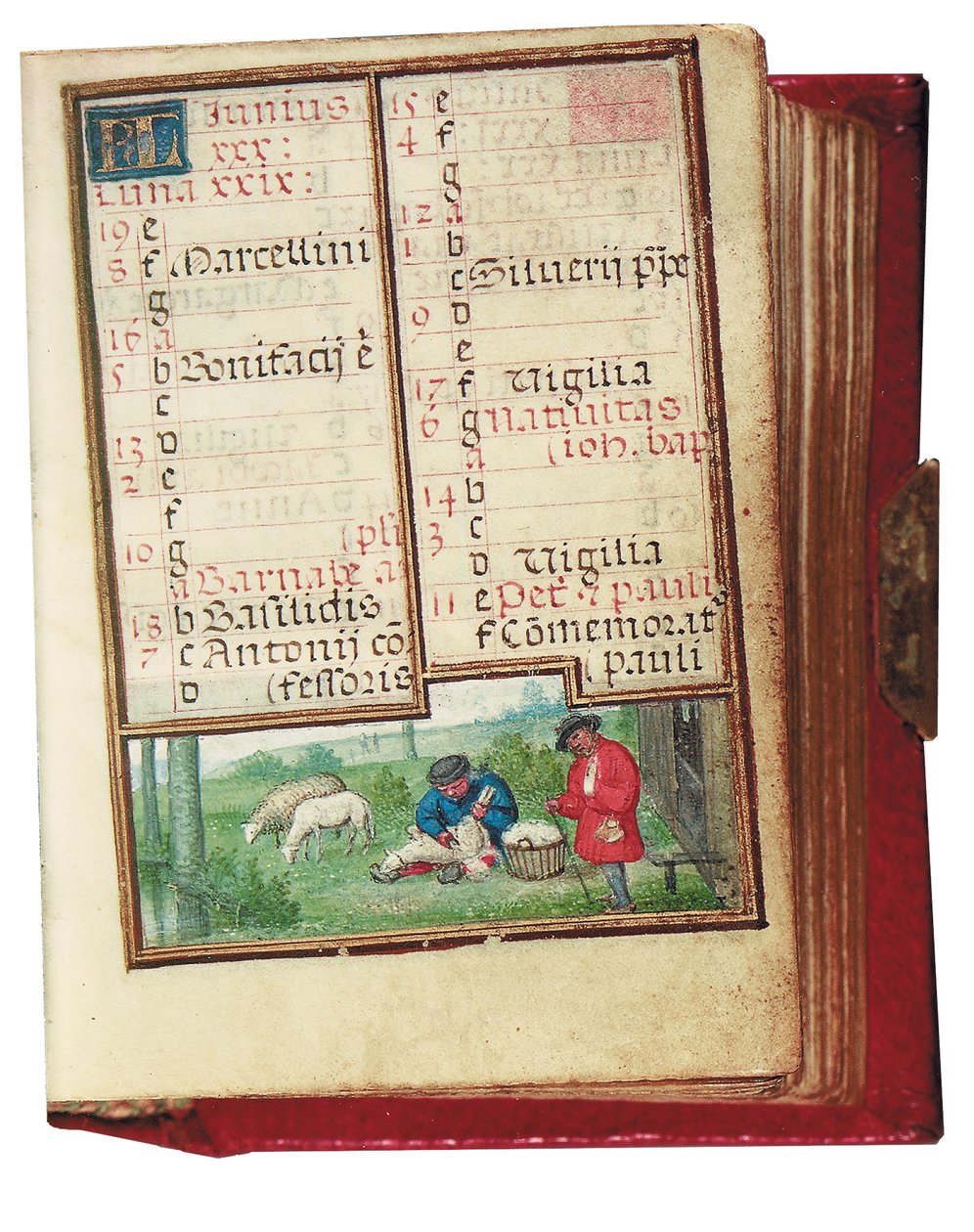 Folio fra en miniaturebog med timer, brug af Rom, Brugge, 1530-35 af Simon Bening