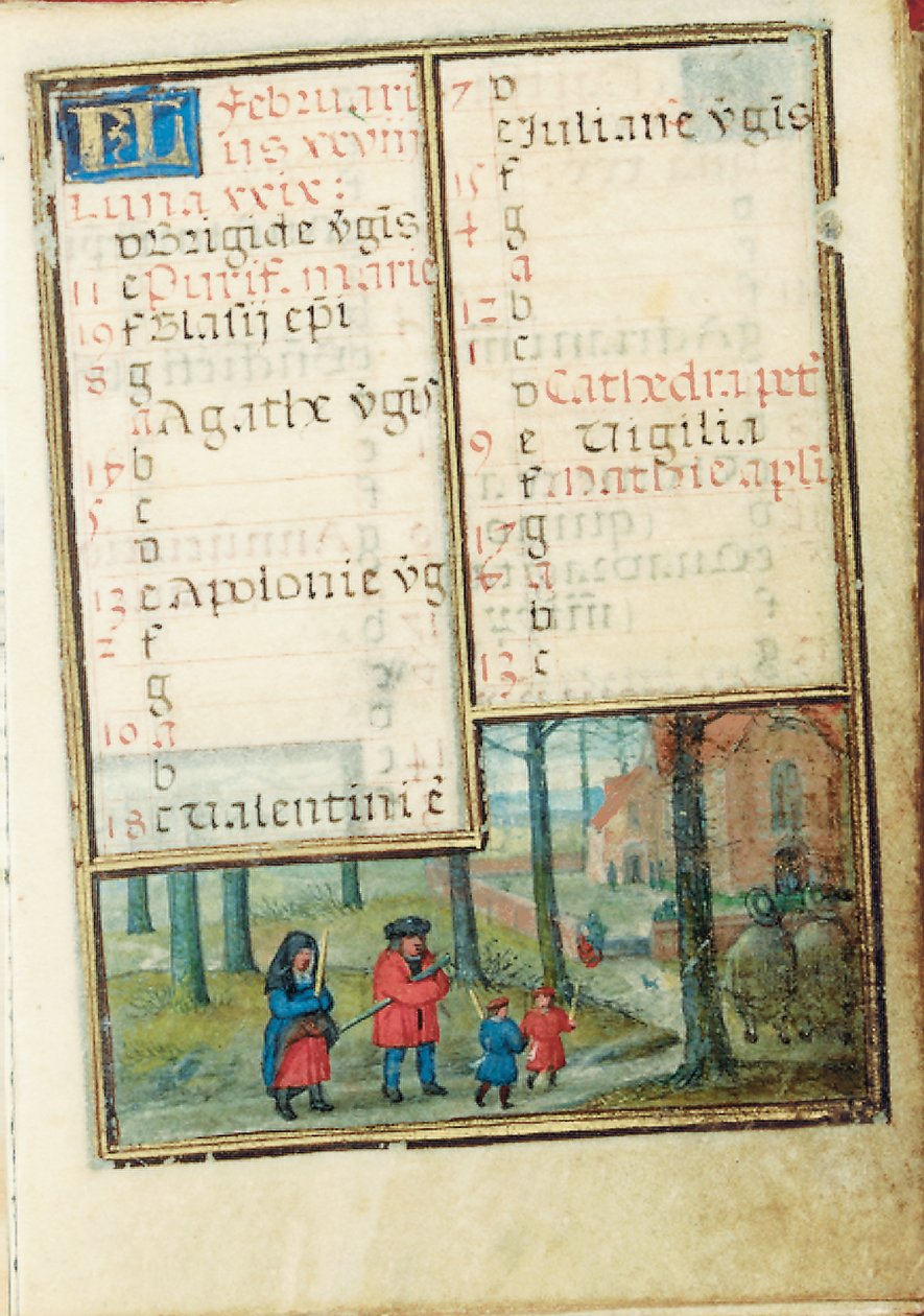 Folio fra en miniaturebog med timer, brug af Rom, Brugge, 1530-35 af Simon Bening