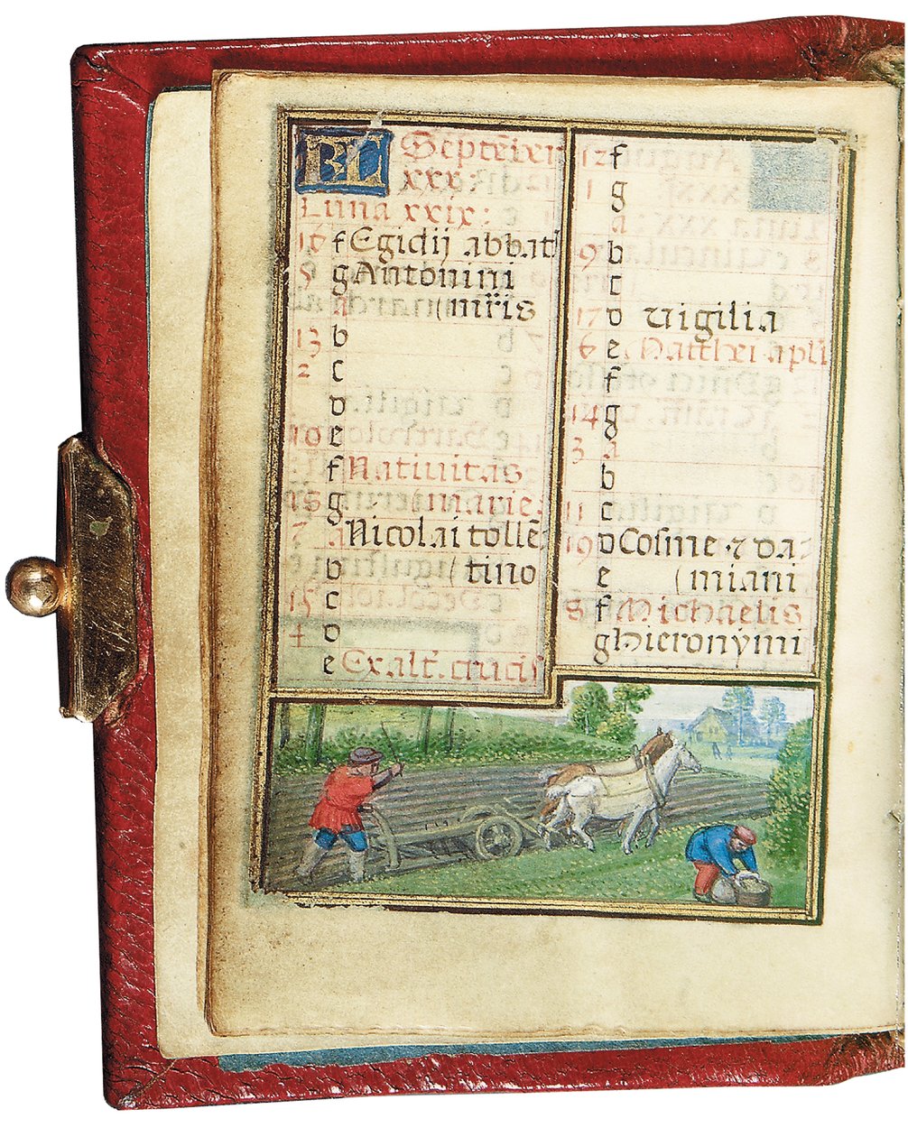 Folio fra en miniaturebog med timer, brug af Rom, Brugge, 1530-35 af Simon Bening