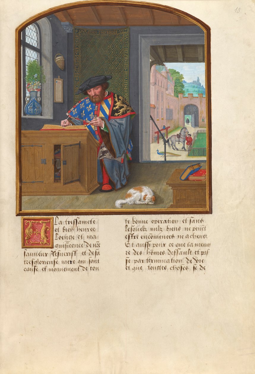 Våbenkongen af det gyldne skind Ordenen om Jacques de Lalaing, ca. 1530-40 (tempera, bladguld og blæk på pergament) af Simon Bening