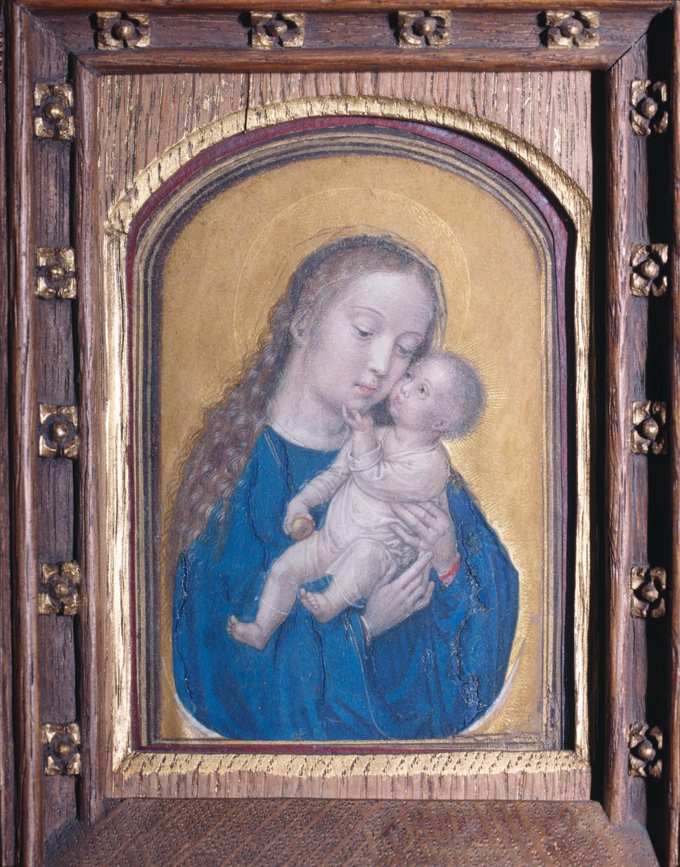 Jomfruen og barnet (olie på pergament) af Simon Bening