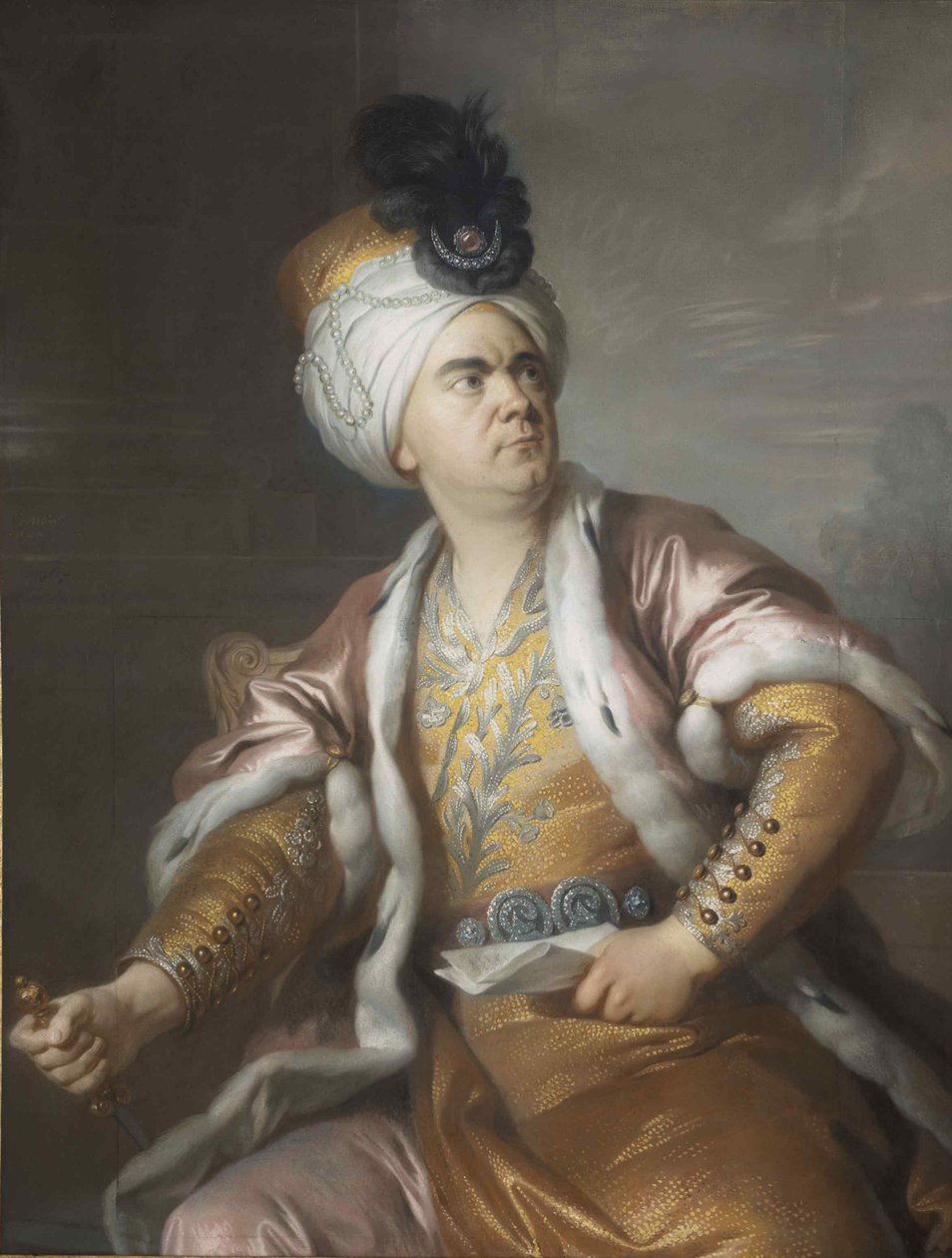 Skuespilleren Lekain 1729-1778 som Orosmane i tragedien Zaïre af Voltaire, 1767. af Simon Bernard Lenoir