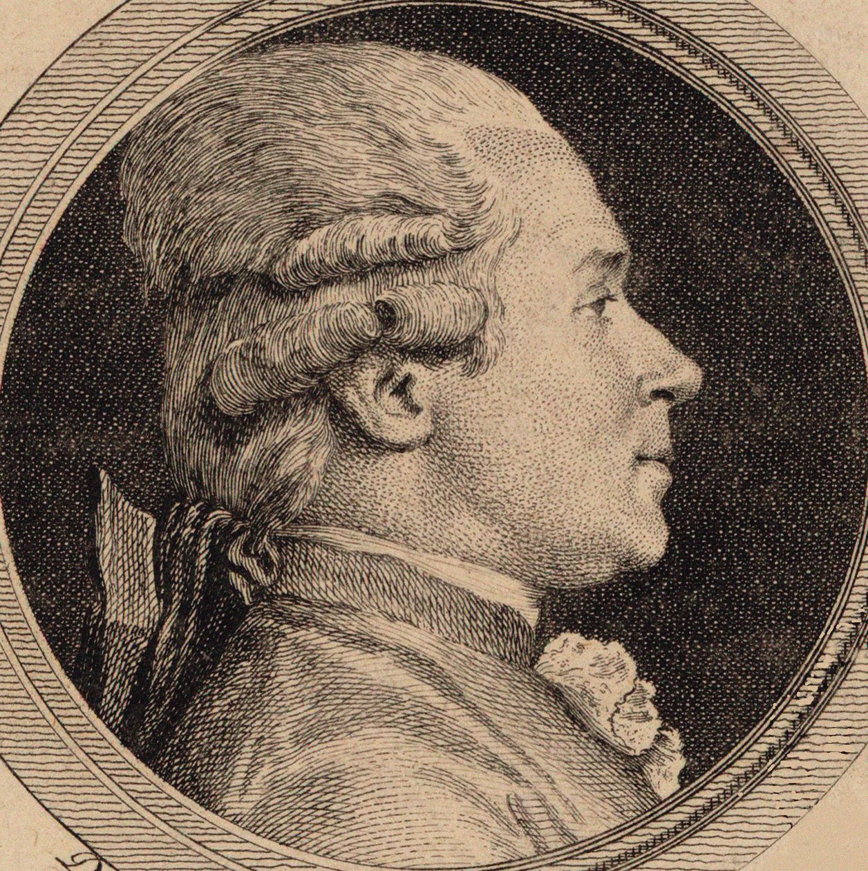 Portræt af hornspiller og komponist Giovanni Punto 1746-1803, 1782. af Simon Charles Miger