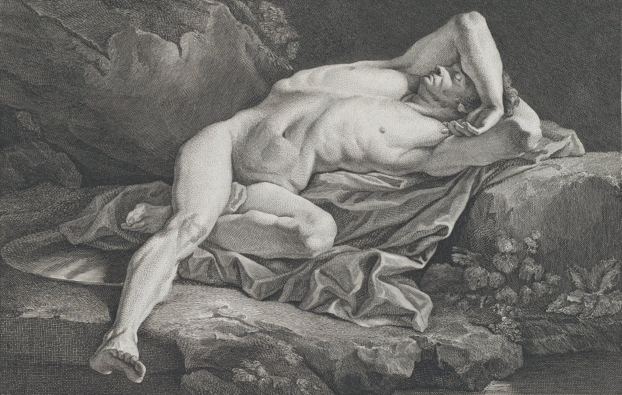 Studie af nøgen mand, 1762. af Simon Charles Miger