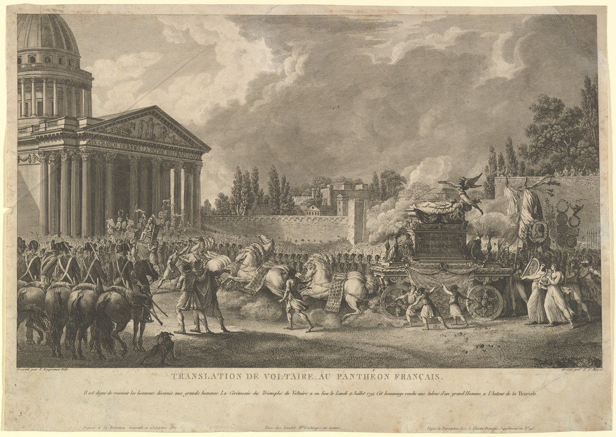 Oversættelse af Voltaire i det franske Pantheon, 1817. af Simon Charles Miger