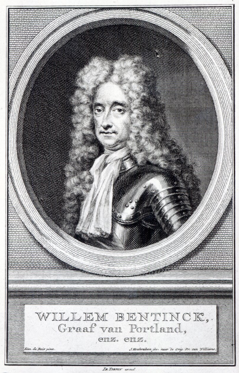 William Bentinck, 1. jarl af Portland, graveret af Jacobus Houbraken efter en original af Robert Williams af Simon Du Bois