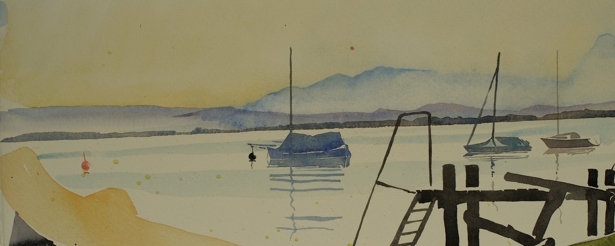 Alpesø, 2001 (akvarel) af Simon Fletcher
