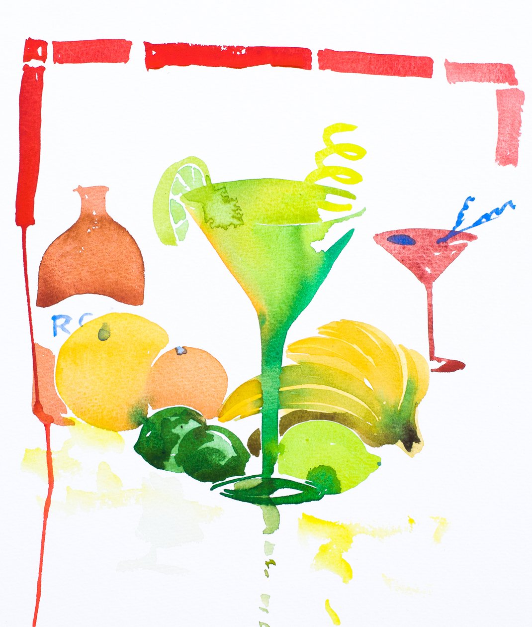Daiquiri, 2016 (akvarel) af Simon Fletcher