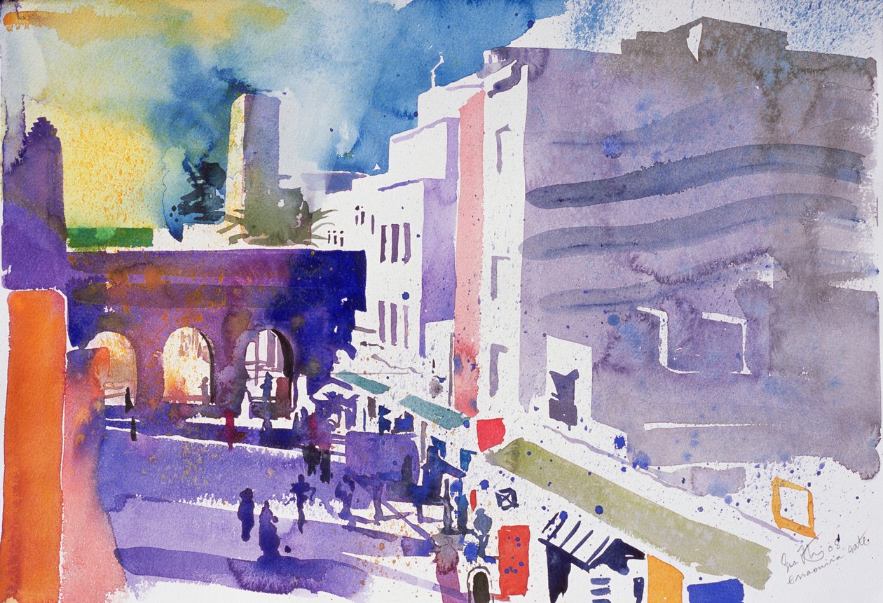 Essaouira Gate (akvarel på papir) af Simon Fletcher