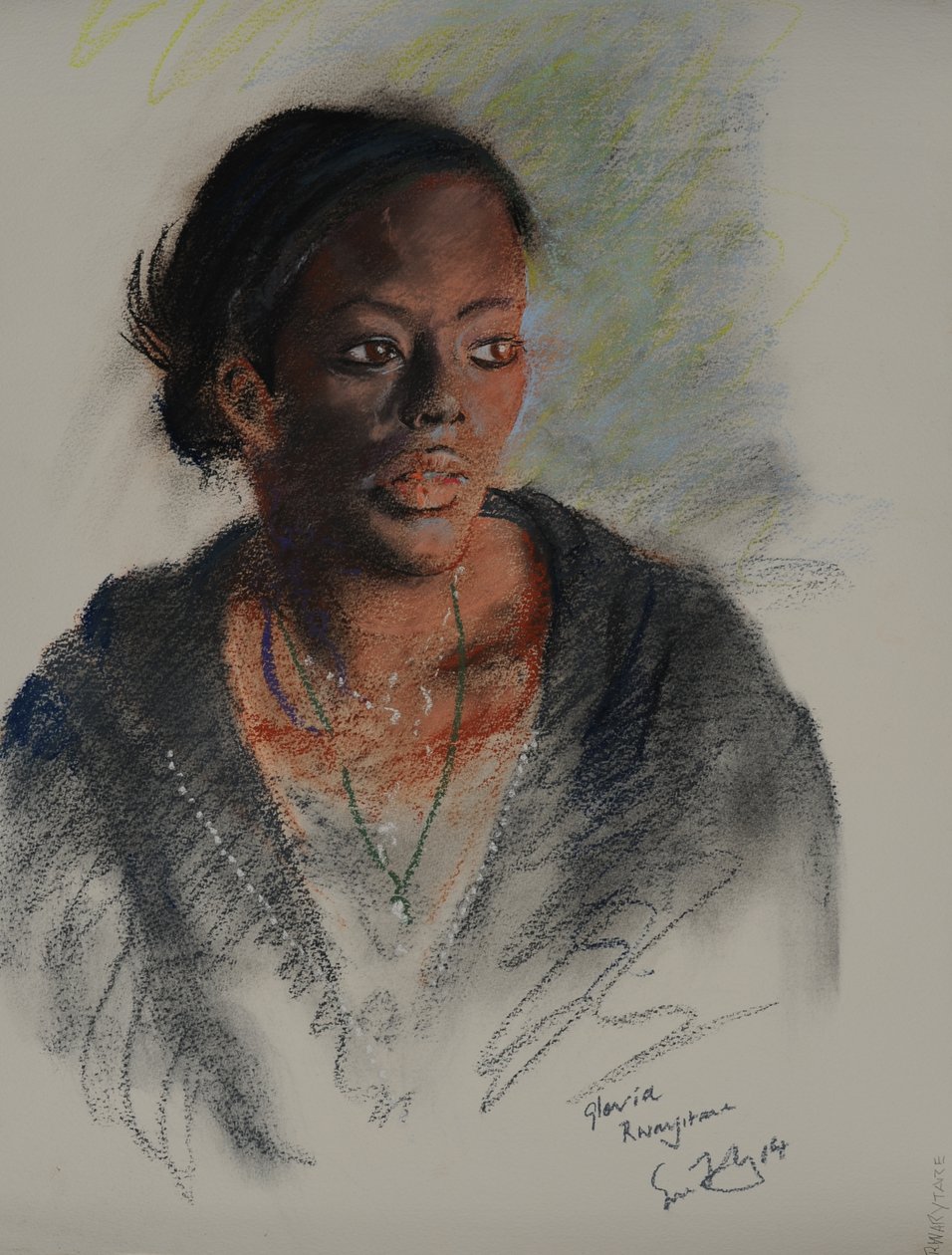 Gloria Rwarytare, 2014 (pastel på papir) af Simon Fletcher