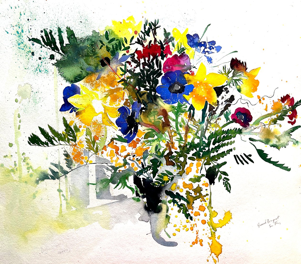 Grand Bouquet, 2005 (akvarel) af Simon Fletcher