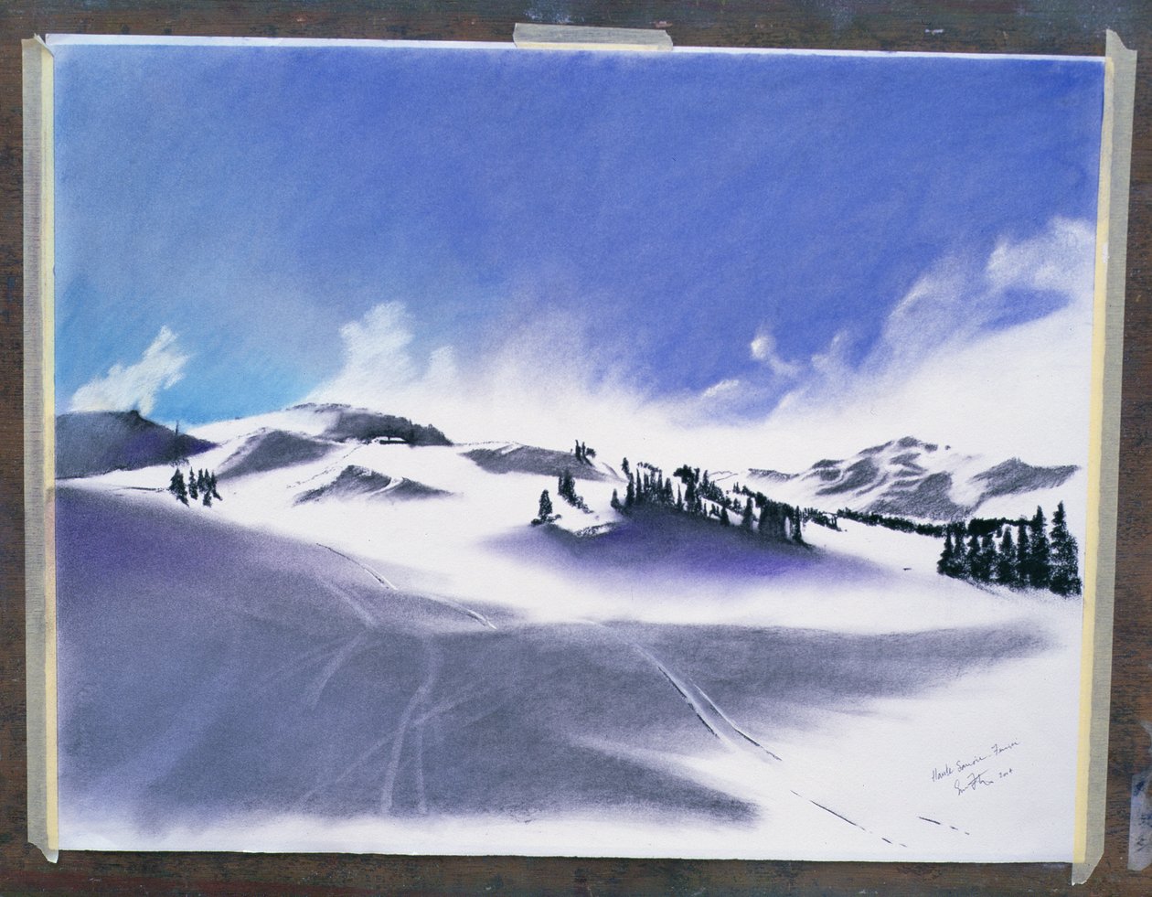 Haute-Savoie, februar, 2006 (blandede medier) af Simon Fletcher