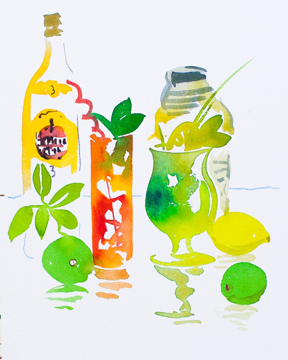 Mojito  Cuba Libre, 2016 (akvarel) af Simon Fletcher